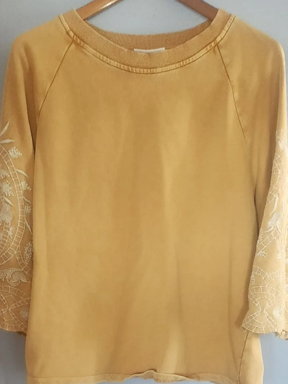 Bohera Mustard Yellow Embroidered Sweatshirt - Picture 1 of 4